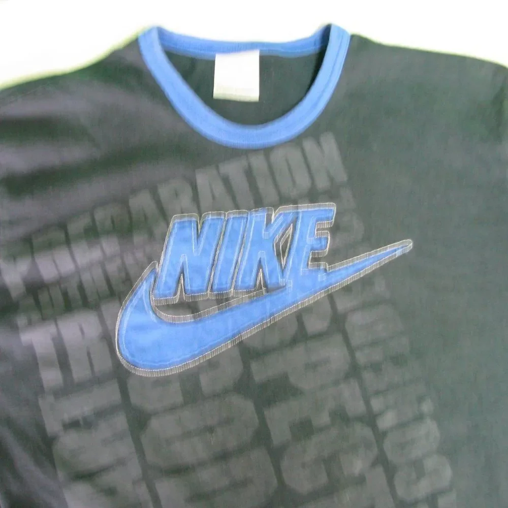 Vintage Nike Embroidered Spell Out Ringer T-Shirt